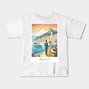 Monaco Vintage Art Deco Travel Poster Kids T-Shirt